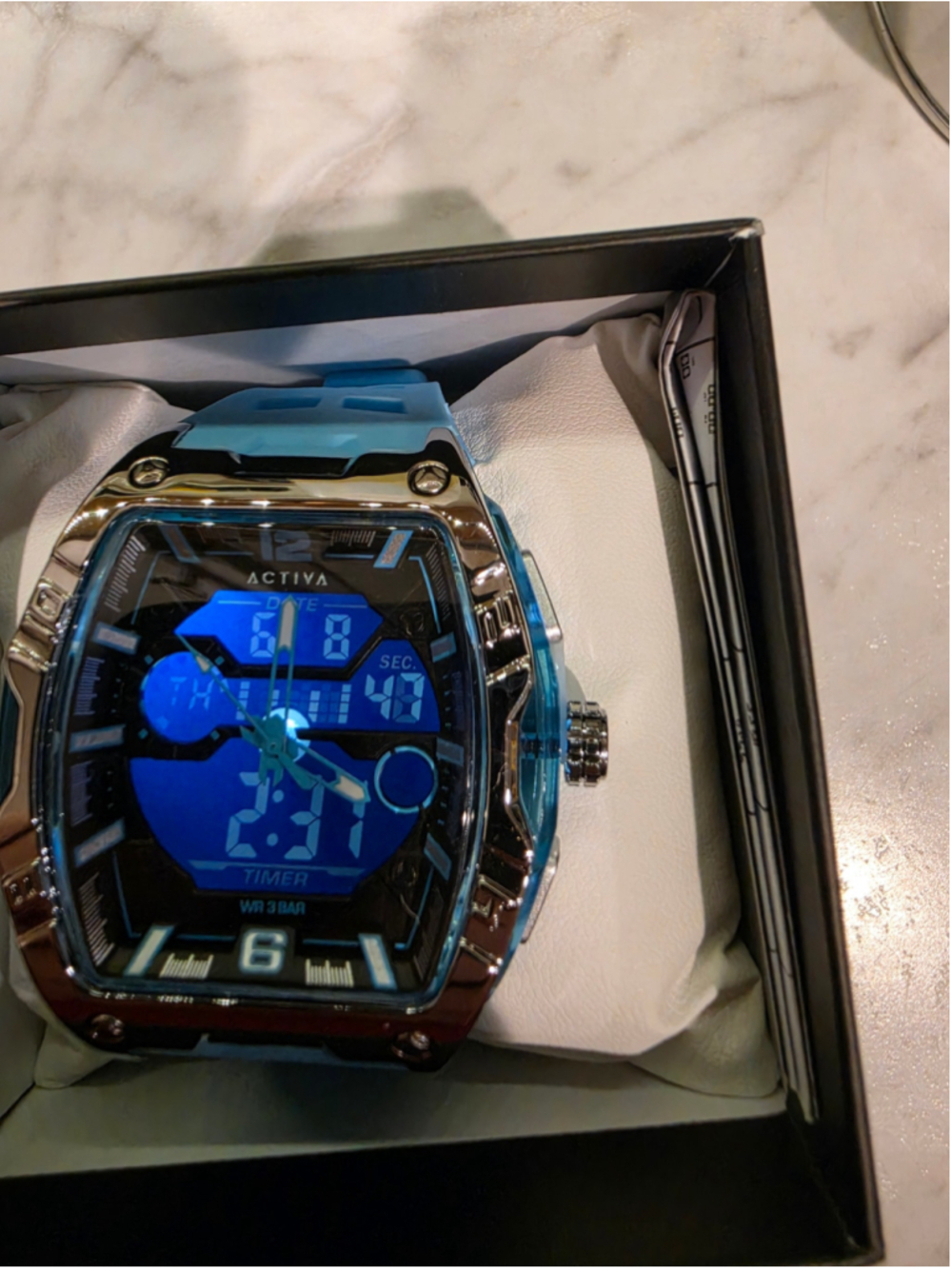 Activa X Invicta ACW8131-002 Men's Ana-Digi Blue Sport Watch New in Box